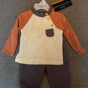 French Connection Cream and Orange Baby Set